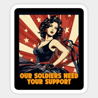 Pin up Girl - Our soldiers need your support Sticker